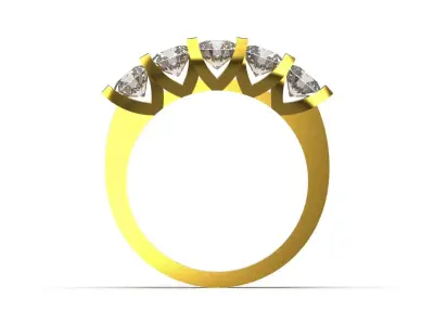 Elegant 5-Stone Diamond Ring Design jr00342 3D print model