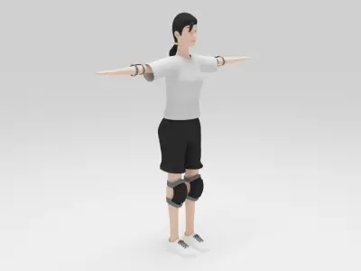 Character Skateboard lowpolys  Low-poly 3D model