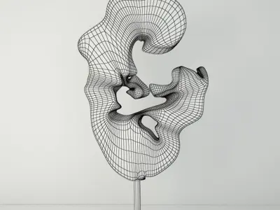 Teak Wood Table Top Decoration 3D model