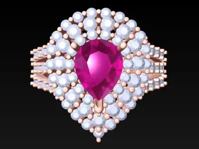 Diamond Ring - Womens Rings - N3857 3D print model