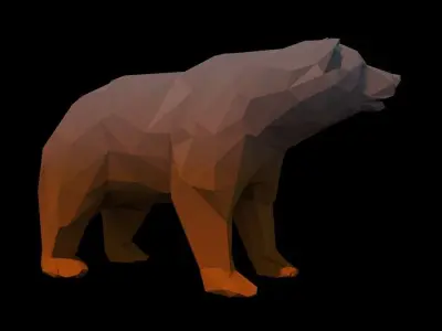 bear lowpoly polygonal polar Low-poly 3D model