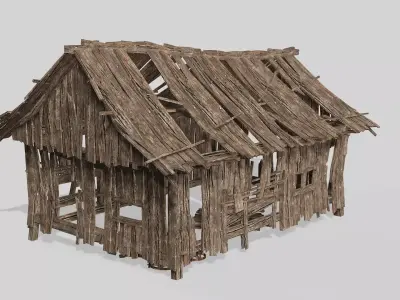 Thatch Hut House 08 For Games and Films 3D Model Low-poly 3D model