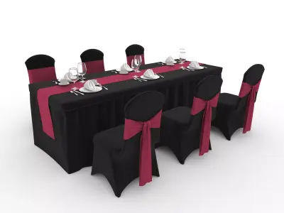 Banquet Table and Chair 137 3D model