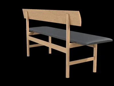 Mogensen Bench-oak soap treated Low-poly 3D model