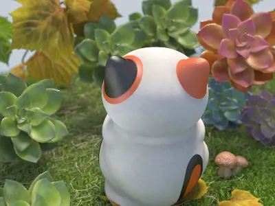 Maneki Neko Cat Low-poly 3D model