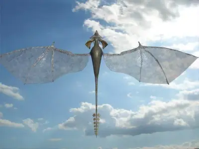 Draku beautiful wings AAA Low-poly 3D model