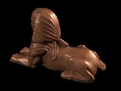 Sphinx statue of egyptian pharaoh 3D print model