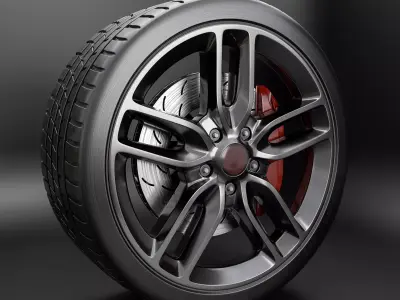 c rim tire 3D model