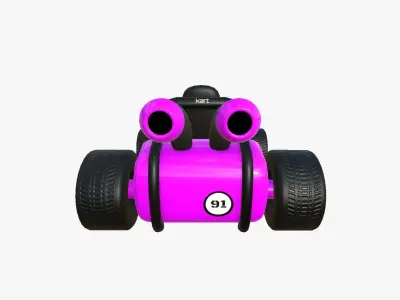 Cartoon Kart G05 Pink - Vehicle Racing Design Low-poly 3D model