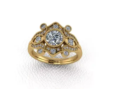 Fancy right hand ring 3D print model