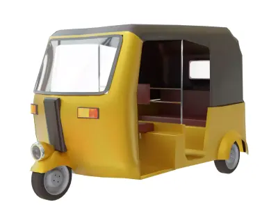 Semi Realistic Auto Rickshaw 3d Model Low-poly 3D model