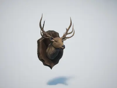 Deer Head Trophy Low-poly 3D model
