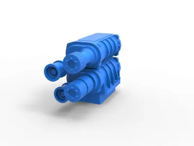 Double Supercharger Scale 1 to 25 3D print model