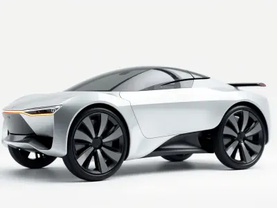 Futuristic Flying Car Taxi Concept Low-poly 3D model