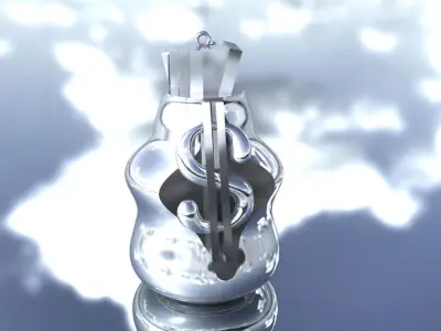 Cash Sack Moneybag Pendant Gold Silver Platinum Luxury Jewelry 3D print model