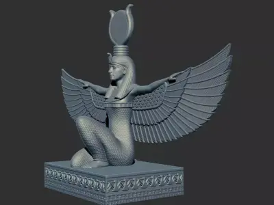 Egyptian goddess ISIS Statue wings 3D Printable  v 1 3D print model
