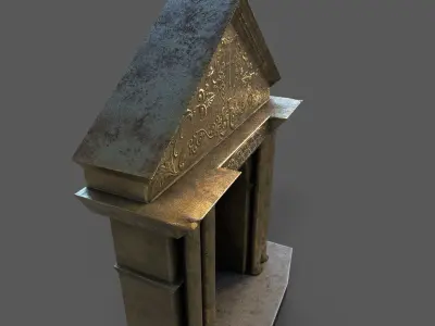 Church altarpiece Low-poly 3D model