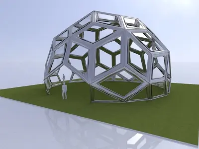 Diamond Pattern geodesic dome like structure 3D model