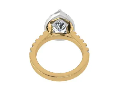 Pear Halo Ring 4175 3D print model