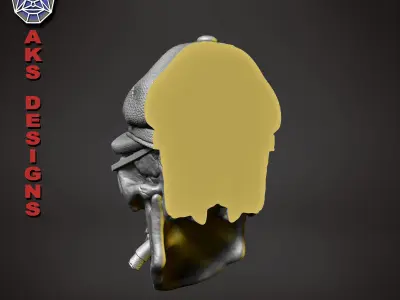 Gangster skull version 2 Bas relief wall decoration 3D print model