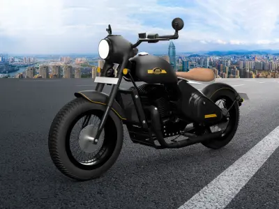 Jawa Motor BIke Low-poly 3D model