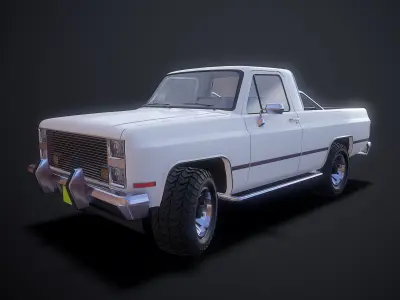 American pickup Low-poly 3D model