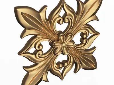 Rosette Carved Decoration CNC 026 Low-poly 3D model