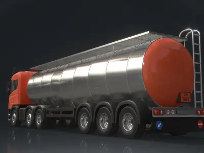 Tanker trucks Low-poly 3D model