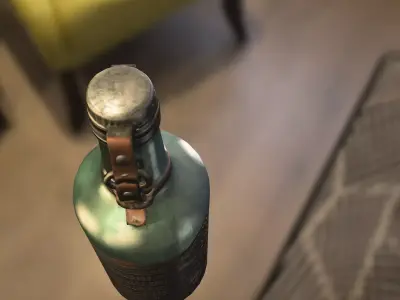 Steampunk Glass Bottle  Low-poly 3D model