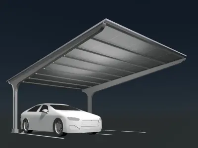Solar carport 25U02 3D model