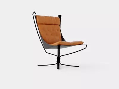LK Hjelle Falcon First High Lounge Chair Low-poly 3D model