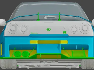 NISSAN GT-R R34 KUHL RACING Low-poly 3D model