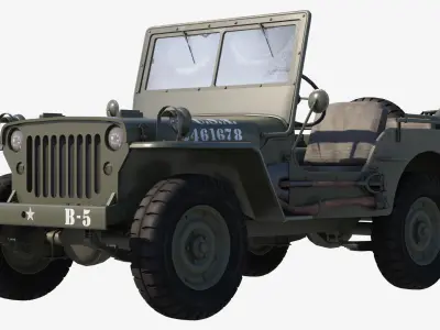 Military Jeep Car Willys  Low-poly 3D model