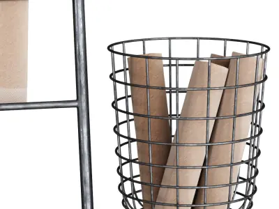 Menu Wire Bin with Towel Stand 3D model