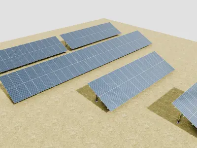 5 in 1 Solar Energy Structures 3D model