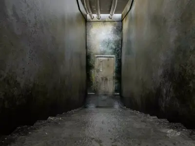 The old  Horror Room 7 Low-poly 3D model