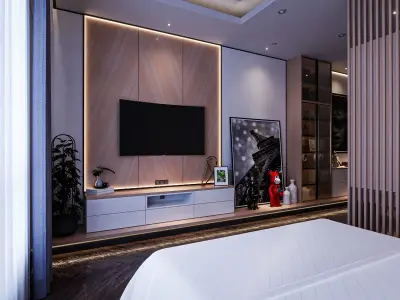 Bedroom Japandi Style Low-poly 3D model