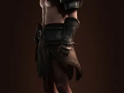 3D Male Medival Warrior Game Character in 4K Realistic Textures Low-poly 3D model