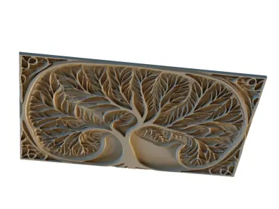 modern panel wall decor set relief stl mural CNC 300 3D model