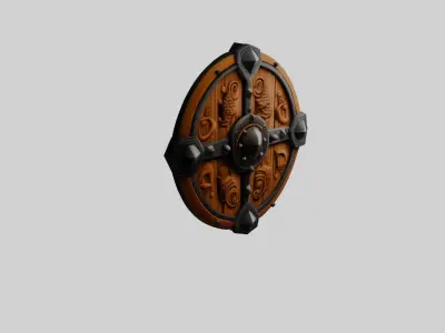 Wooden Shield - Game Asset 3D model