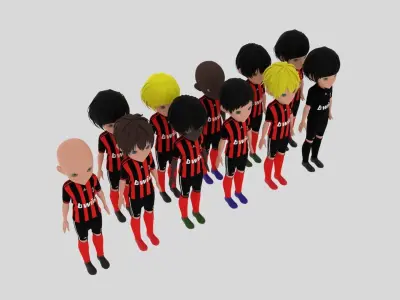  AC Milan Soccer - Football Team Low-poly 3D model