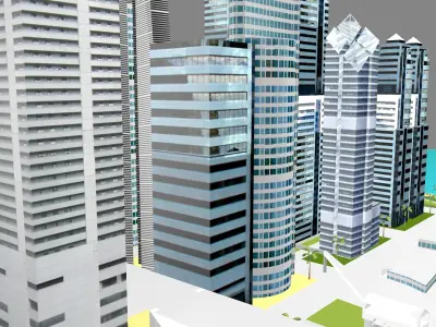 Modern urban high-rise buildings building ancillary buildings 3D model