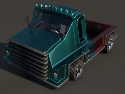 Box Van Truck Goods Carrier   Low-poly 3D model