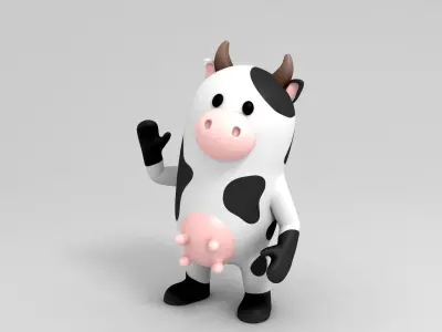 Rigged Cow Character 3D model