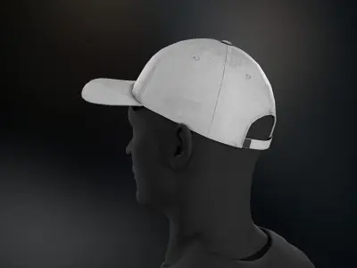 White Basketball Hat  Low-poly 3D model