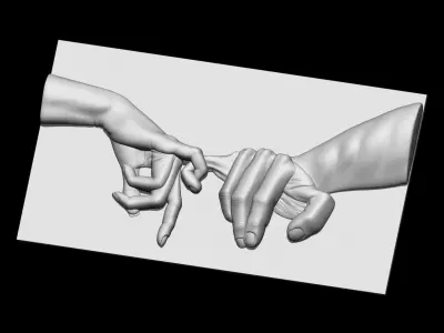Hand of man and woman 3D print model