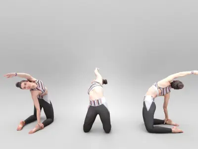 Beautiful woman practicing yoga 446 Low-poly 3D model