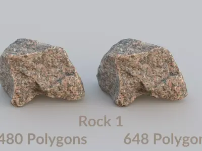 Realistic Granite Rock 1 Free low-poly 3D model