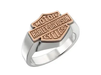 N180 HD02 Harley-Davidson signet ring 3D print model