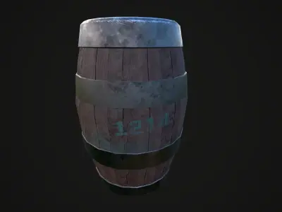 Medieval Barrels and boxes scene Free low-poly 3D model